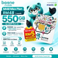 BeONE Mobile New Number SIM Card | Maxis 4G 5G Coverage | Choose Preferred 4 Digits | Prepaid No Con