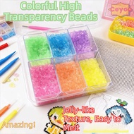 CEYOU Handmade DIY Perler Beads, 2.6mm Heat Press Glass-Colored Perler Bead,  Handmade High-Transpar