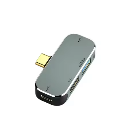 12PA Type C Hub 4 Ports Aluminum Alloy USB Hub 2.0 Extended Type C Splitter Adapter Charging Port fo