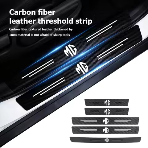 For MG Car Door Sill Protector Carbon Fiber Door Threshold Sticker For HS EHS MG3 MG5 MG6 MG7 GT RX5