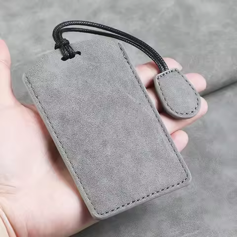 Car Remote NFC Key Case Full Cover Fob Leather Protector Shell For Genesis GV60 Card 2023 Pure Elect