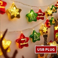 聖誕優惠 - USB 聖誕節裝飾節日聖誕燈窗掛飾場景佈置聖誕樹小飾品創意掛飾