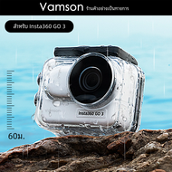 Vamson เคส Insta360 GO3กันน้ำลึก60ม., อุปกรณ์สำหรับดำน้ำลึกสำหรับ Insta360 GO 3กล้องอุปกรณ์เสริมฝาครอบใต้น้ำ