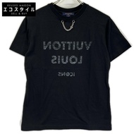 หลุยส์ วิตตอง 【สินค้าของแท้ในประเทศ/ผลิตปี 2023】RW232W TXP FJTS18 เสื้อยืดพิมพ์ลาย Chain Reverse Log
