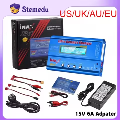 EU US AU UK iMAX B6 80W Battery Charger Lipo NiMh Li-ion Ni-Cd Digital RC Lipo Charger+15V 6A Adapte