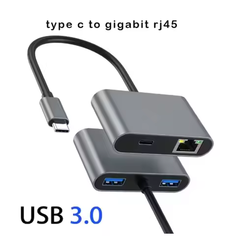 Type-C Hub USB C to RJ45 HDMI VGA Adapter Gigabit LAN Network Docking Station PD 60W Tipo Dock Conce