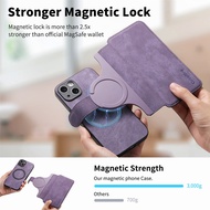 Leather phone Cover2 in 1 Detachable Card Solt Wallet  Magnetic Phone Case for iPhone 15 14 13 12 11