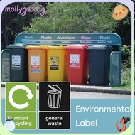 MOILYGOODSG 10PCS Trash Bin Stickers, 15x10mm Environment Friendly Recycle Sticker, Multifunctional 