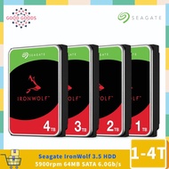 Seagate IronWolf 1TB 2TB 3TB 4TB HDD 5900 RPM 64MB Cache SATA 6Gb/s 3.5" Internal Hard Drive