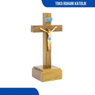 13 CM FIBER SITTING CROSS, FIBER CORPUS CATHOLIC CROSS JESUS STATUE CROSS/
