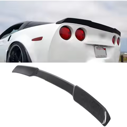 Trunk Wing Spoiler Painting Fit for 2005-2013 Corvette C6 ZR1 H Style Rear Spoiler Wing with Carbon 