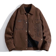 Coat Men Lapel Coat Cotton Coat Thickened Coat Cotton Coat Jacket Top Cotton Coat Men's Coat