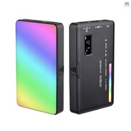 Andoer แฟลชวิดีโอไฟ LED W140 RGB ชาร์จไฟได้CRI95เติมแสงได้ถึง2500K-9000K 20เอฟเฟกต์แสงพร้อมหน้าจอ LC