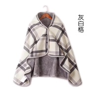 Flannel Blanket Snap Button Blanket Office Shawl Blanket Blanket Plaid Shawl Thickened Cloak
