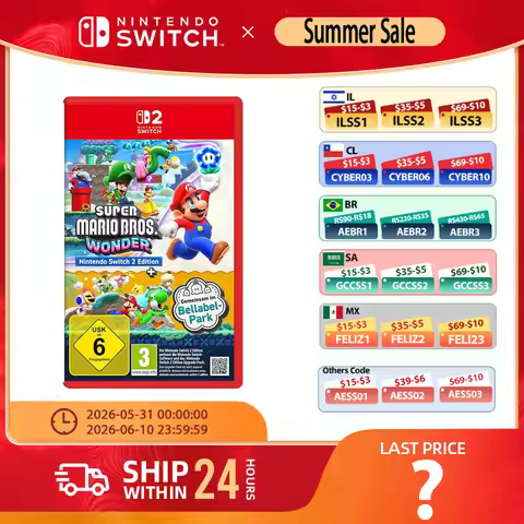 Nintendo Switch Game - Super Mario Bros. Wonder + Meetup in Bellabel Park - Games Cartridge Physical