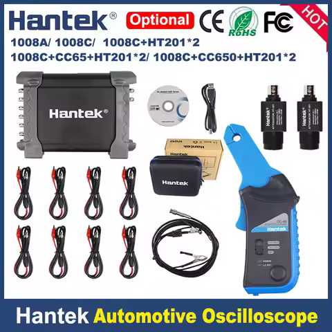 Hantek 1008c Car Diagnostic Instrument +HT201 HT25 CC-65 8-Channel Automotive Oscilloscope + Signal 