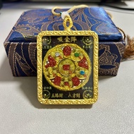 Gold Array Tangka Lucky Fortune Transfer Rice Array Tangka Rice Array Tibetan Tangka Pendant Five Go