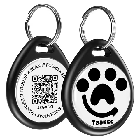 QR ID Pet Tag, ABS Dog Tag with QR Code, Real-time Scan Alerts, Record Pet Profile, No Subscription 
