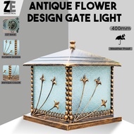 Antique flower design gate light gate lamp lampu tiang 400MM