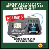 [READY STOCK] ONEXOX 0.3.4 / 0.1.3.4 VIP NUMBER ✨ ONEXOX BLACK 44GB UNLIMITED SPEED 🎊 ONEXOX PREPAID