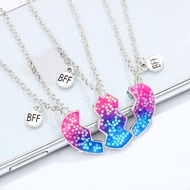 Love Heart Friendship Necklace for 3 Good Friends Necklace Cuet Best Friend Necklace for Women Girls