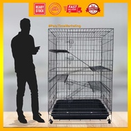 ♕BESI BERKUALITI Sangkar Kucing 4 Tingkat 3 Kaki  Cat Cage 4 Level 3 Feet  Kandang Kucing  Rumah Kuc