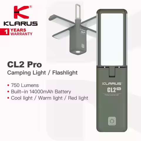 Klarus CL2 PRO Multifunctional Camping Flashlight, Built-in 14000mAh Rechargeable Battery, 750 Lumen