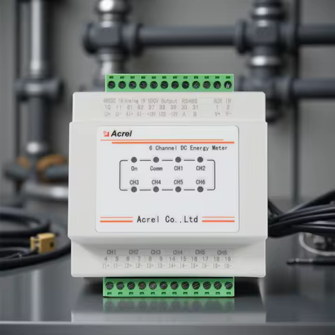 Acrel AMC16L-DETT 35mm Din Rail 6-channel DC Energy Meter Rs485 Modbus-RTU LCD Display for Telecom B