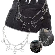Punk Multi-layered Pants Chains For Men Women Cross Hollowed Star Pendants Chain A0v6