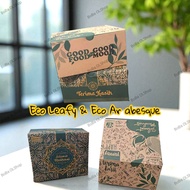 (20 Pcs) Catering Rice Box Kraft Rice Box/ 12x14 Eco Leafy & Eco Arabian Rice Box Food Mood Thank Yo