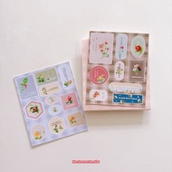 Vintage (2) sheets of cute vintage flower stickers / thetranstudio