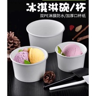 Wholesale 3oz 4oz 5oz Ice Cream Paper Bowl 50pcs± 1/2/3 Scoop Party Disposable Cup Yogurt Mangkuk Ke
