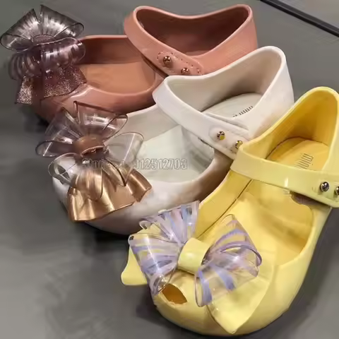 Bowtie Candy Girl Pvc Bow Princess Jelly Sandal Shoes