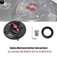 PTS For Yamaha YZF R1M R1 R3 R15V3 R15M R15 V4 Keyless Motorcycle Fuel Gas Tank cap Cover Aluminum A