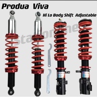 Perodua Viva Adjustable Absorber Body Shift High Low Soft Hard Suspension Shock (Full Set)