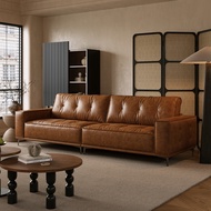 YBM-BSTJS3842 Brown-toned nostalgic sofa (240*92*80cm)