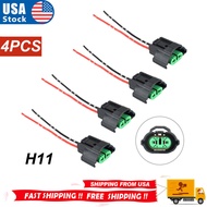 4pcs For Fog Light Bulb Lamp Connector Socket Plug Wire Pigtail Female C H11