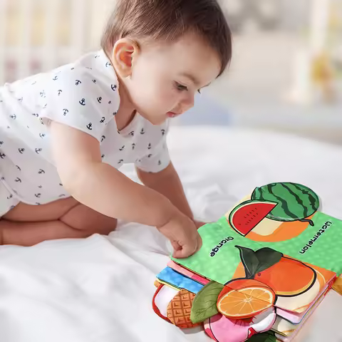 Baby Cloth Book 6 Pages 0-3 Year Old Early Education Parent-child Interaction Baby Toys For 0-3 Year