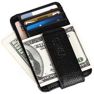 กระเป๋าสตางค์หนังมีช่องด้านหน้าคลิปหนีบเงินกระเป๋าเงินแบบบางกระเป๋าเงินบล็อก RFID พร้อมแม่เหล็กยึดบัตรเครดิตที่แข็งแรง
