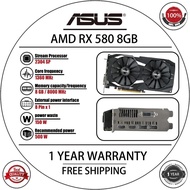 USED ASUS RX 580 8GB 2304SP Graphics Cards GDDR5 256bit Gaming Video Card DirectX 12 Desktop Compute