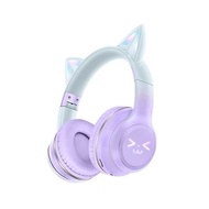 GO Auto-Wireless Headphones RGB Cute Cats Girls Kid Gift Headset with Microphone Music Gaming Headse