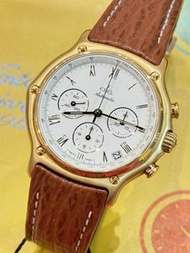 🌈🌈新返貨啦🌈🌈💛Ebel 1911 Chronograph 8134901💛18K黃金款式💛🤍原裝白色面🤍38mm 自動計時機芯 連原裝鋼摺扣 淨錶🖤BW3803（旺角洗衣街店）