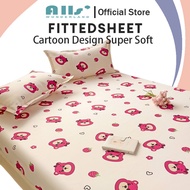 Alls Wonderland ผ้าปูที่นอนผ้าฝ้ายลายการ์ตูน2024,ผ้าปูที่นอนแบบมีสายรัดนุ่มพิเศษปลอกหมอนยืดได้ผ้าปูที่นอนตัวป้องกัน