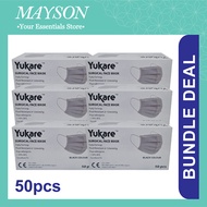 [Bundle of 6] Yukare Surgical Face Mask 3-ply 50pcs - Black