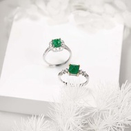 祖母綠 糖塔琢型 5月生日石 天然寶石 純銀戒指