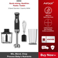 Airbot HB100 4 In 1 Electric Hand Blender Grinder Stick Mixer Baby Food Processor Chopper Pengisar Pegang Tangan