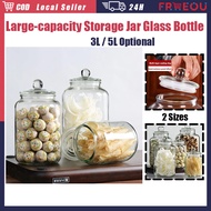 3-5 L Airtight Glass Bottle Storage Glass Jar Container Jar For Cookie Biscotti Spice Food Storage