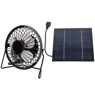 Solar USB Cooling Fan Power Bank Fan 5W Solar Panel Powered USB Cooling Iron Fan Power Bank Fan for
