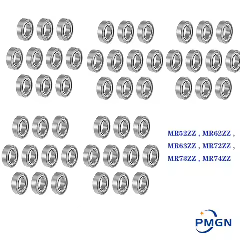 50pcs Bearing 2x5x2.5mm MR52ZZ MR62ZZ MR63ZZ MR72ZZ MR73ZZ MR74ZZ 4x7x2.5mm Deep Groove Ball Double 