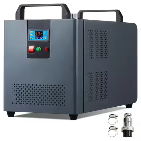 SucceBuy KH-6000 Industrial Water Chiller 200W with Compressor 12L Water Tank Capacity 7.8 L/min for